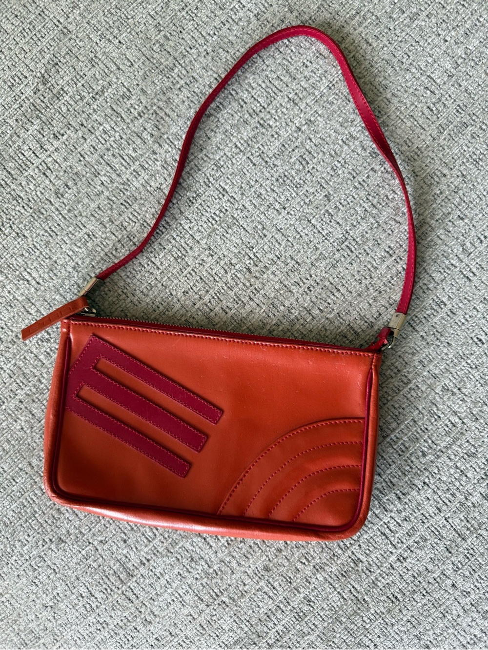 Etro Orange Leather Shoulder Bag